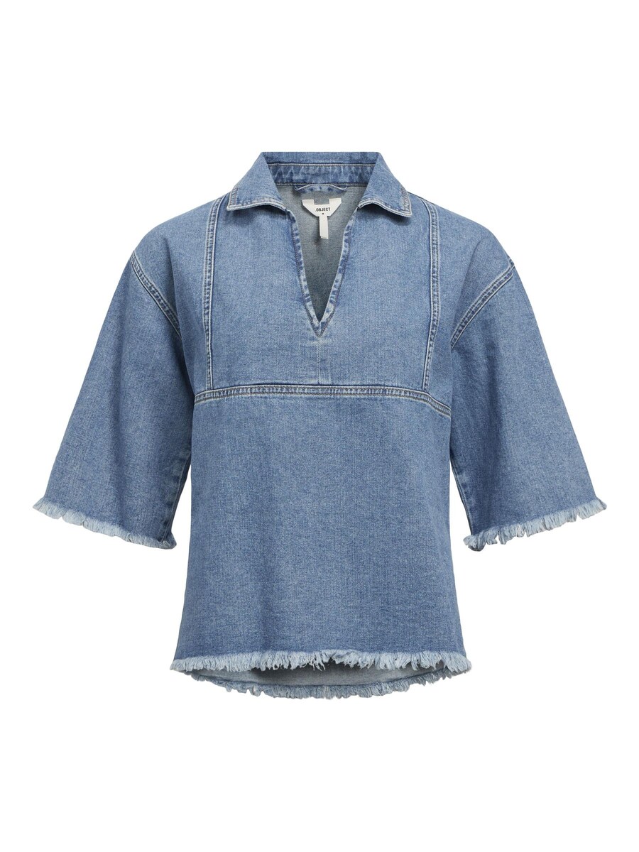

Блуза OBJECT, цвет Blue/Blue denim