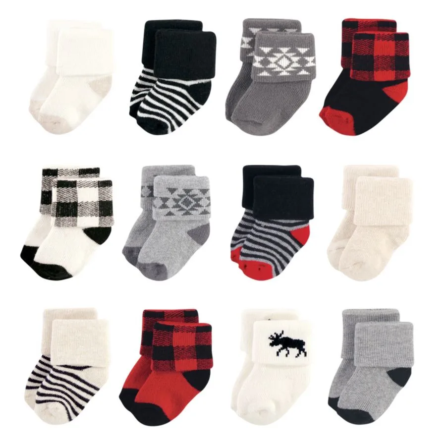 Набор из 24 комфортных махровых носков Hudson Baby, Buffalo Plaid Moose — фото 3