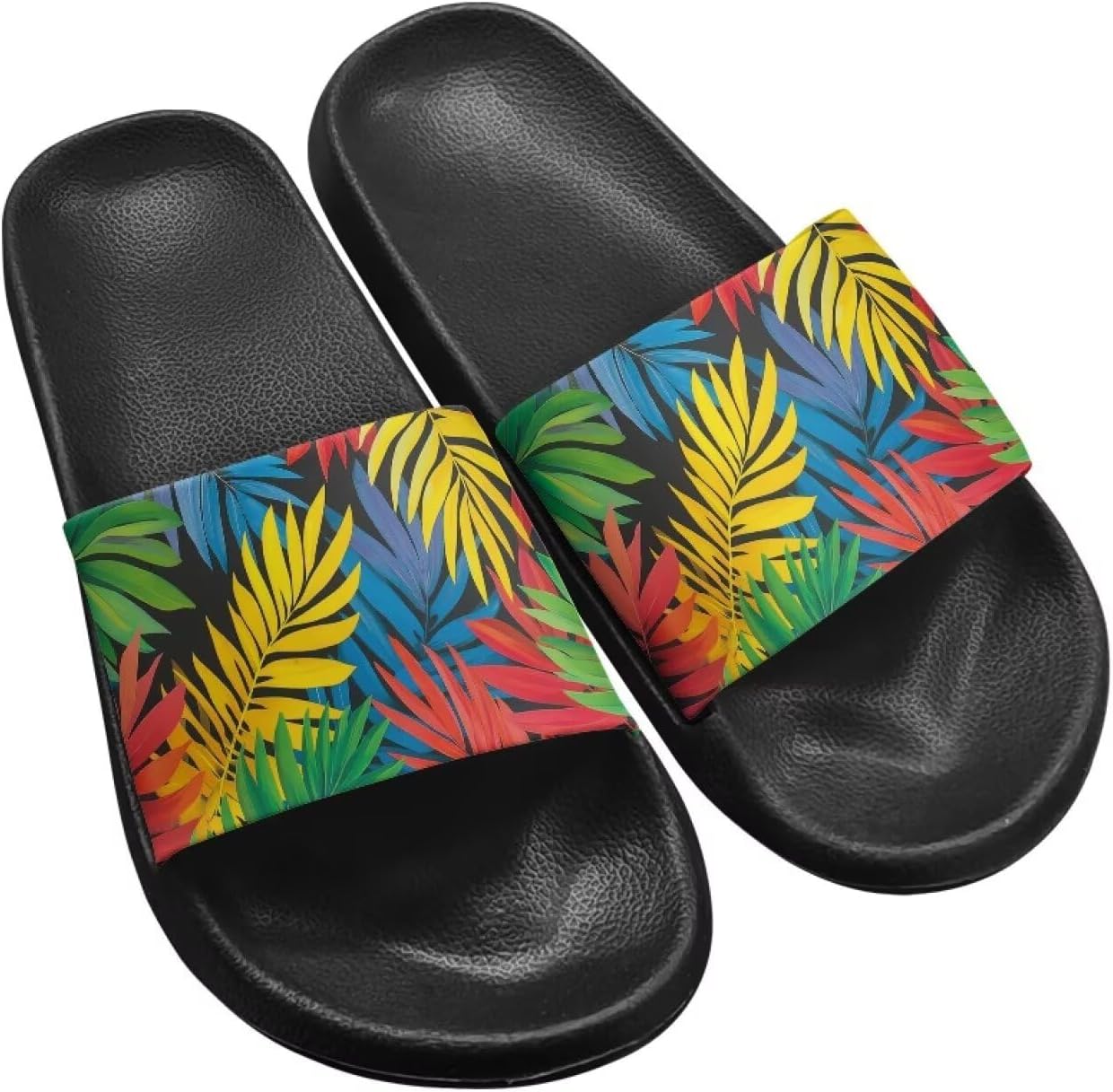 

Унисекс сандалии с EVA, быстро сохнущие, противоскользящие, для взрослых, для бассейна, пляжа, душа, для ношения дома и на улице, комфортные, размер США 5.5-12.5 Fuxowvby, Colored Leaves