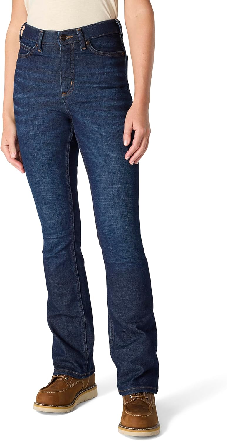 

Женские джинсы Carhartt The Tiller с высокой талией и заниженной талией - эластичный деним Performance Fit, Downpour