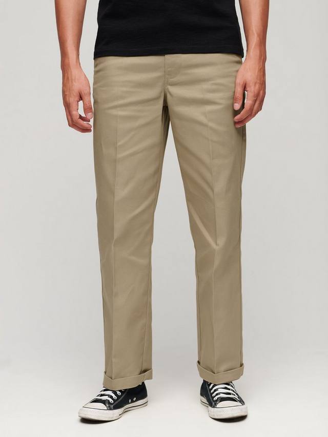 

Прямые брюки-чинос Superdry, цвет Taupe Brown