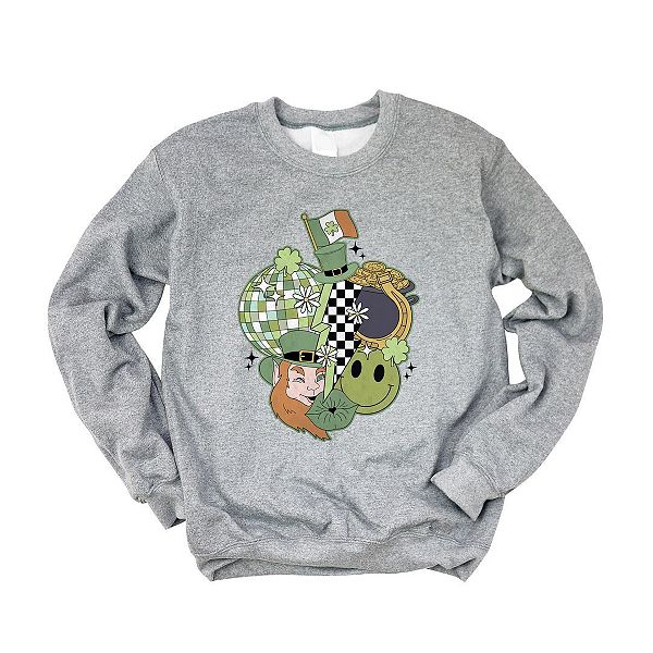 

Свитшот St Patrick's в стиле ретро-коллаж Simply Sage Market, Graphite
