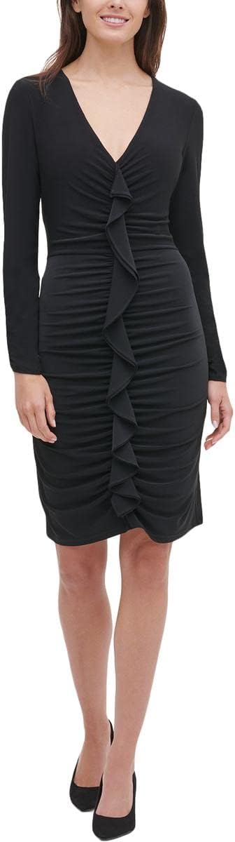 

Женский трикотажный облегающий жакет Tommy Hilfiger с оборкой спереди, Black