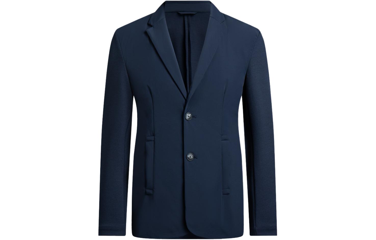 EMPORIO ARMANI Однобортный утепленный шерстяной блейзер, Blue — фото 3