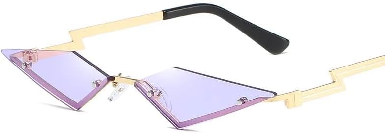 

Солнцезащитные очки «кошачий глаз» в металлической оправе, винтажные зеркальные солнцезащитные очки для мужчин и женщин, модные очки треугольной формы для дам UQKY, Purple