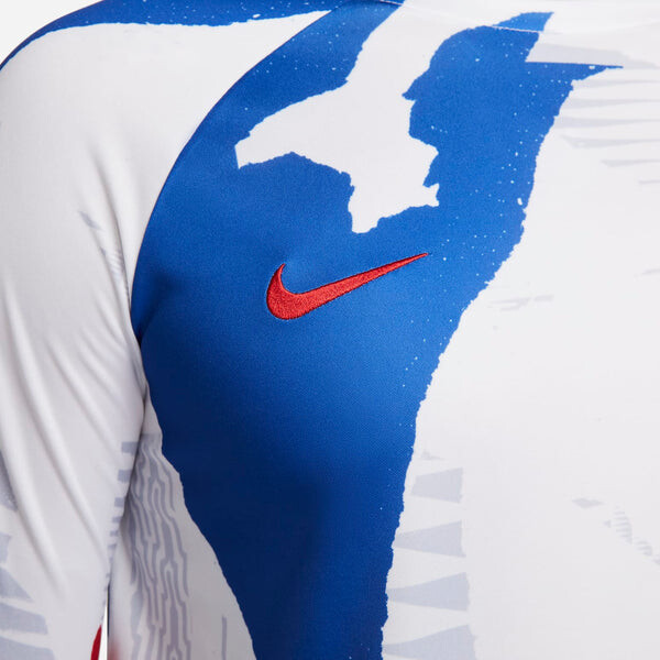 Футболка Франция dri fit длинный рукав предматчевый топ Nike, белый — фото 3