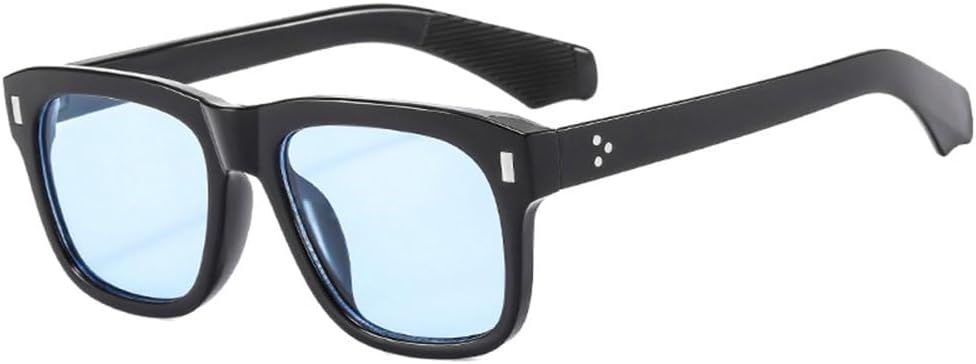 

Женские модные солнцезащитные очки LVTFCO с прозрачными линзами цвета морской волны, винтажные очки с заклепками, панк-стиль, модные мужские солнцезащитные очки зеленого цвета, Black Blue