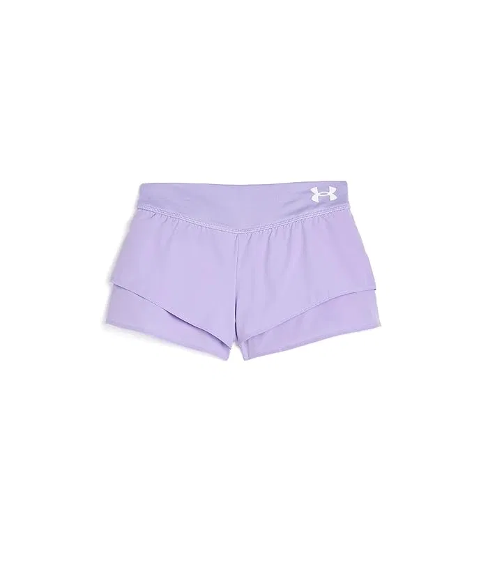 Шорты для девочек с расклешенными штанинами 2-FER Flare Shorts Under Armour Kids, Castlerock/Black 1
