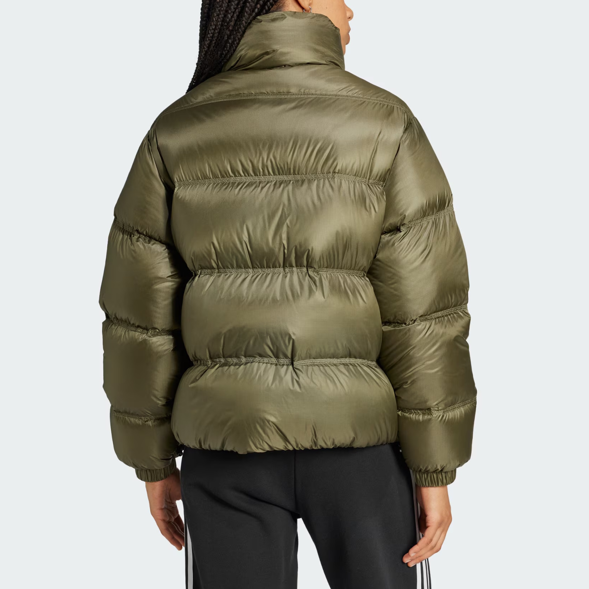 Adidas Originals Женская Пуховая Куртка Strata Olive Green из Премиального Перхе — фото 4
