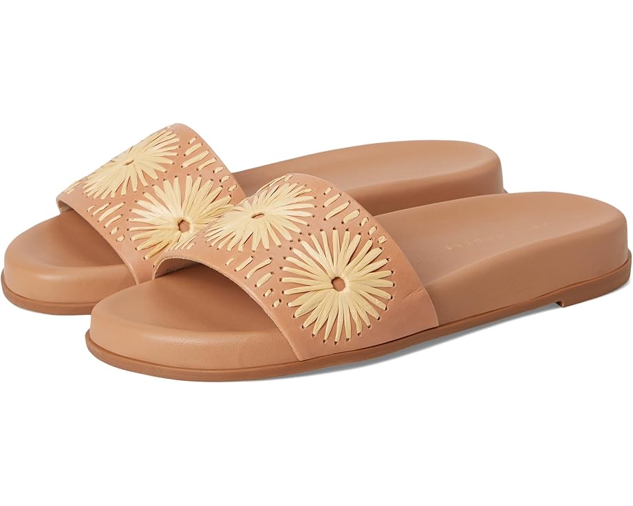 Сандалии Jack Rogers Somerset Slide - Nappa/Raffia, цвет Cafe Au Lait/Natural