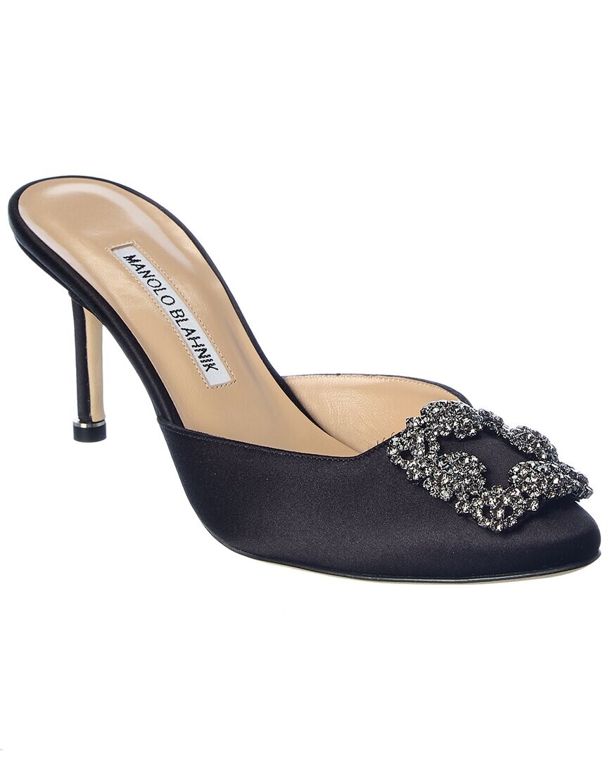 

Атласные туфли Manolo Blahnik Hangisimu 70, черный