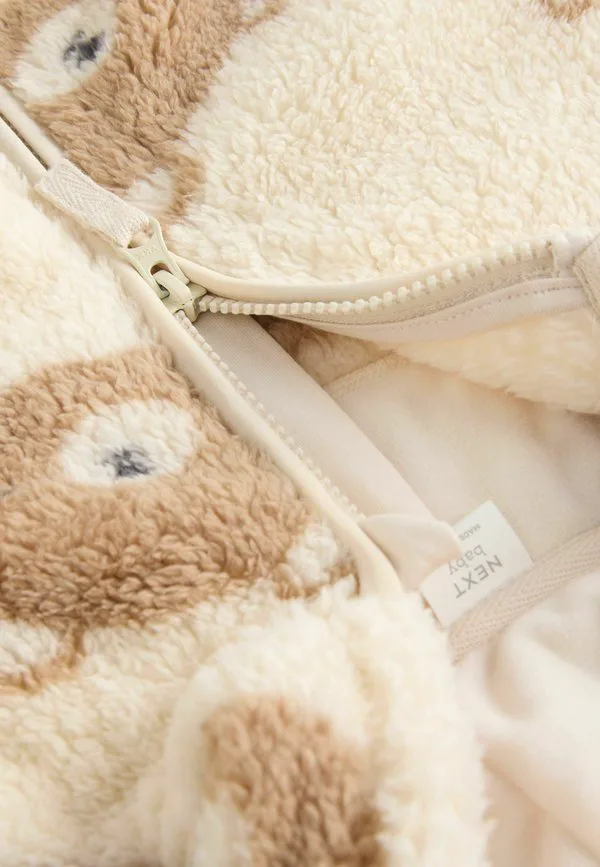 Флисовая куртка стандартного кроя Next, Natural Bear Face Zip Through — фото 3