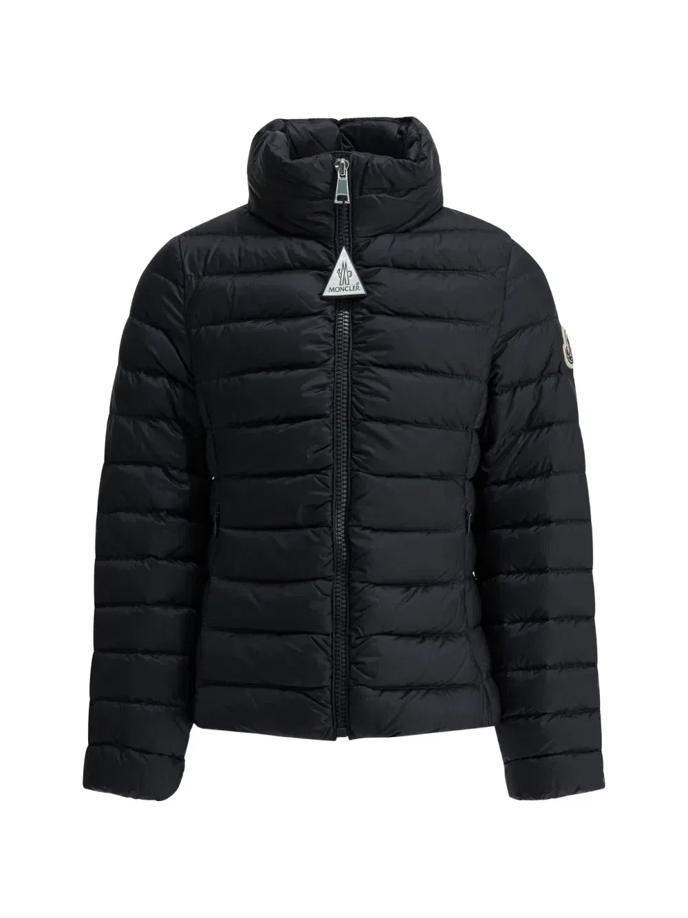 Стеганое пальто с капюшоном Moncler Enfant, черный