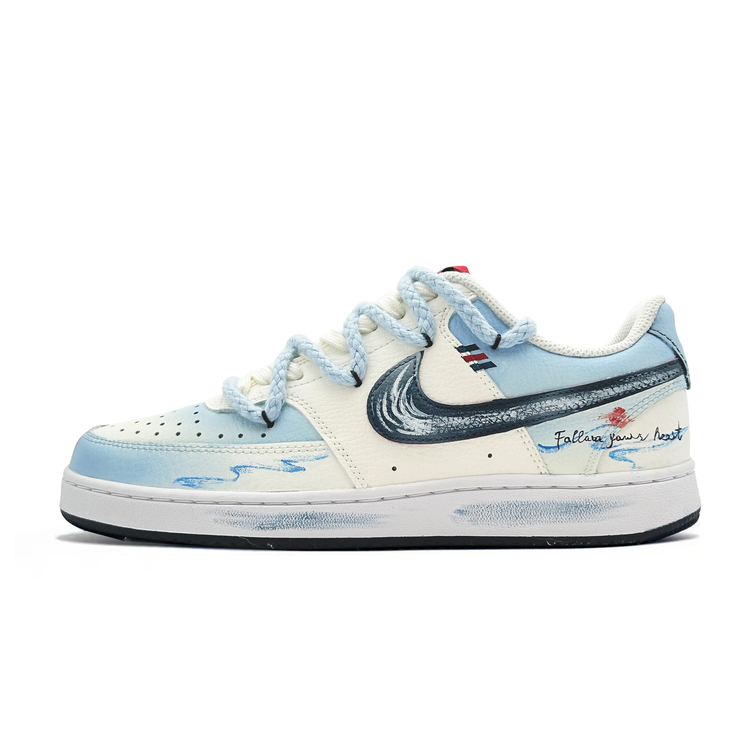 

Nike Court Vision 1 скейтборд обувь мужские низкие бежевый blue