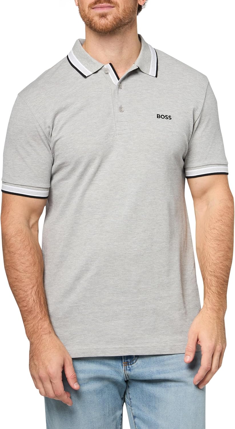 

BOSS Мужская поло с коротким рукавом Paddy, Shark Mélange