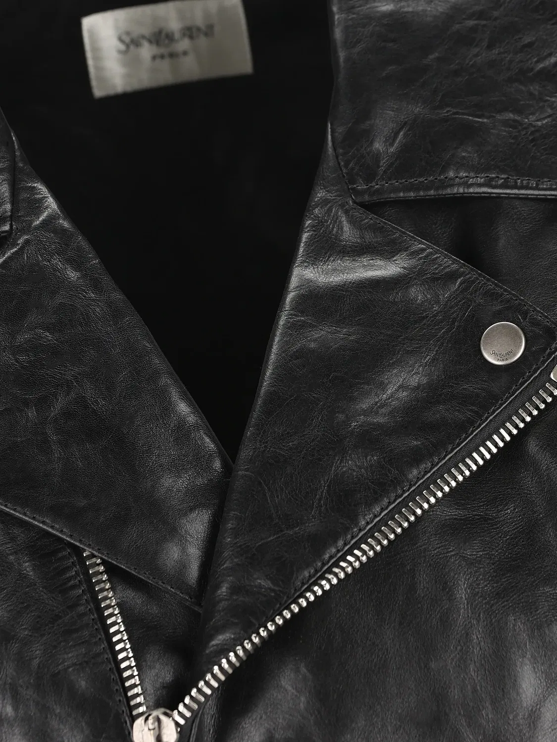 Байкерская куртка без рукавов Saint Laurent, черный — фото 3