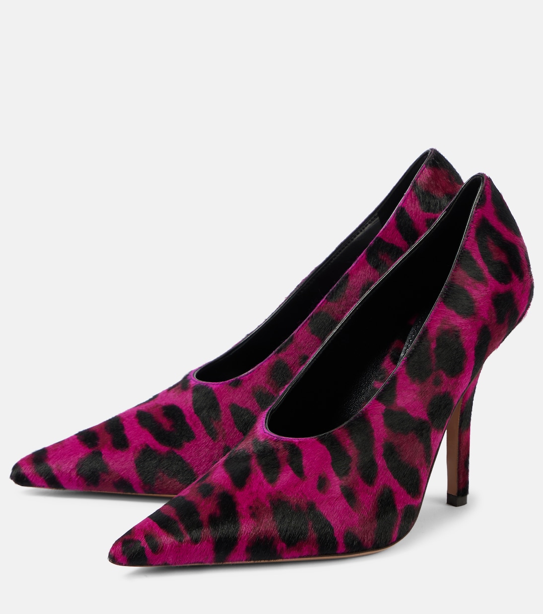 Туфли-лодочки Jessica 105 из телячьей шерсти с леопардовым принтом Paris Texas, Fuchsia Leopard — фото 4