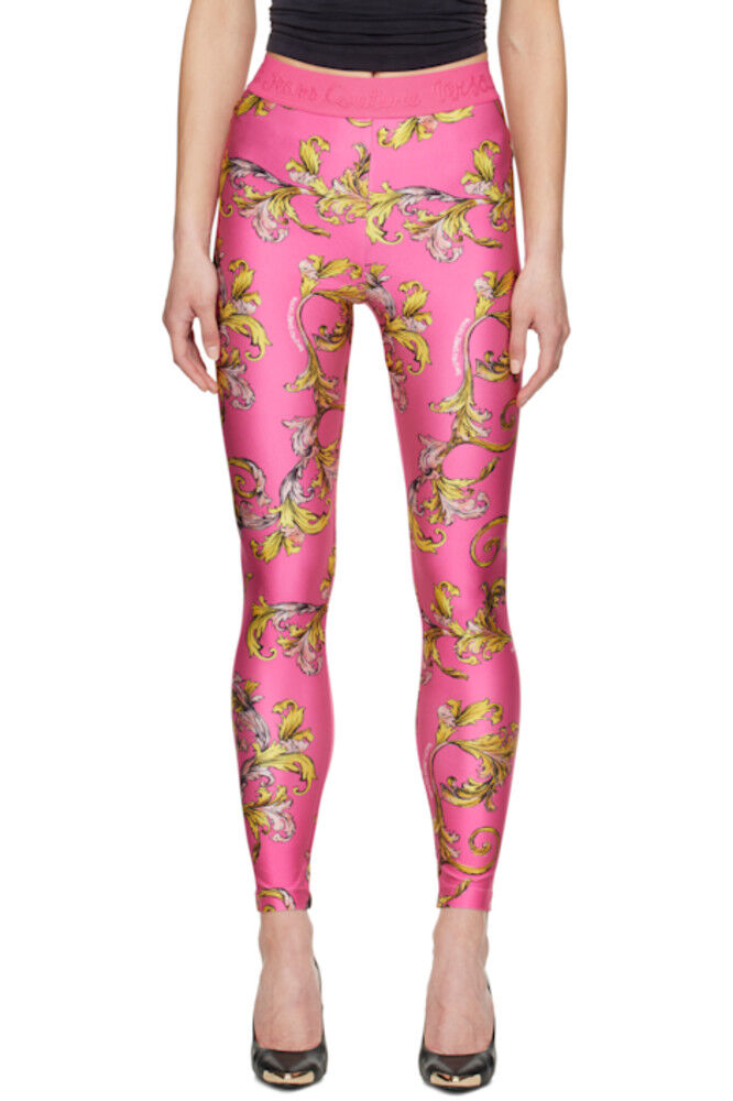 

Леггинсы Barocco с розовым контуром Versace Jeans Couture