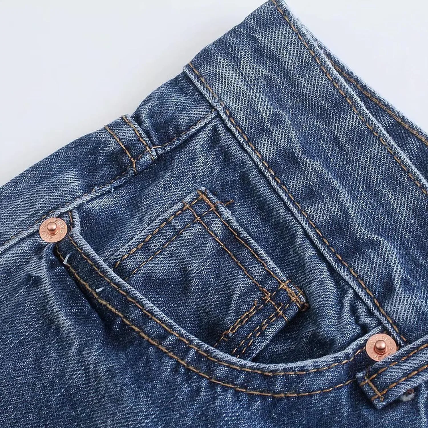 Женские джинсы с высокой талией и прямыми штанинами Stretchy Denim — фото 4