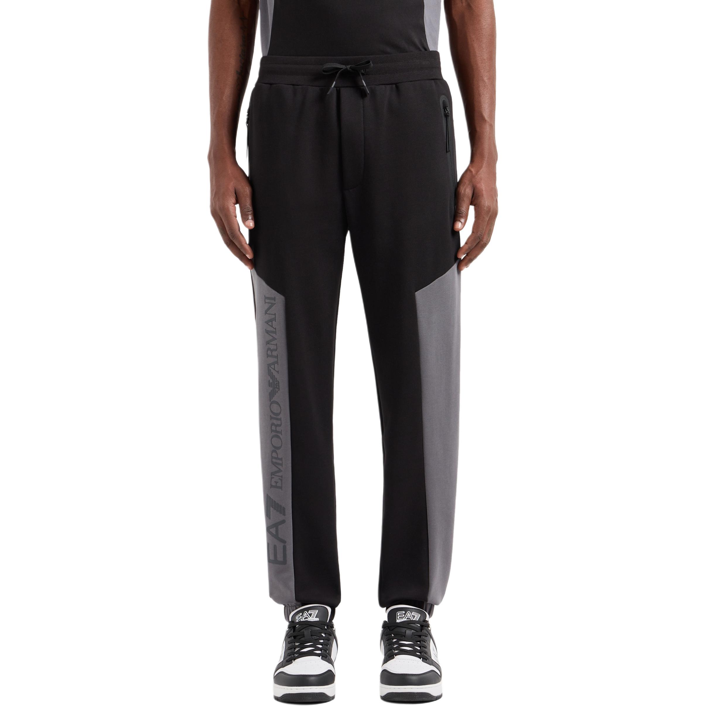 EA7 FW24 Вязаные спортивные штаны Мужские Черные EMPORIO ARMANI — фото 3