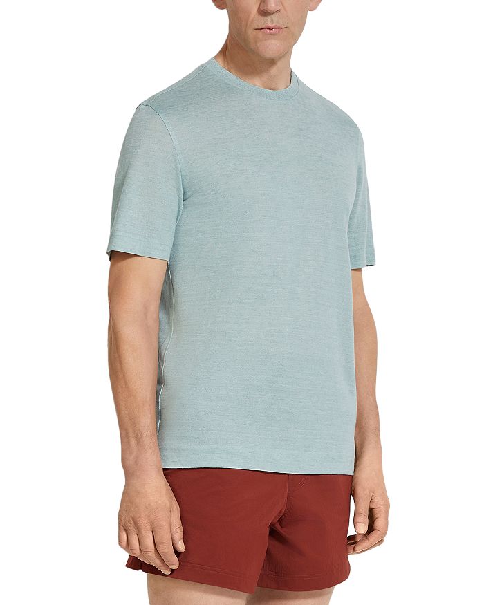 

Футболка из льна Oasi Lino Regular Fit ZEGNA, синий