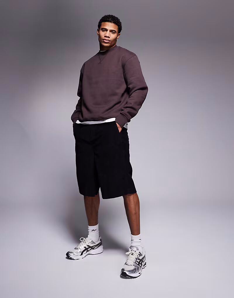 

Длинные вельветовые шорты ASOS DESIGN черного цвета