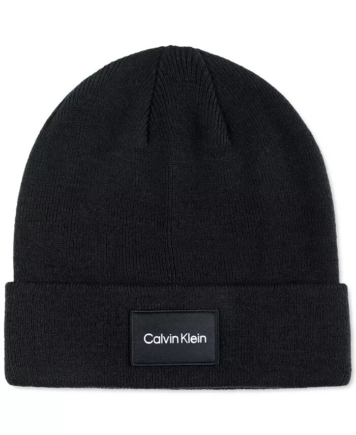 

Мужская тканая шапка с логотипом Calvin Klein, черный