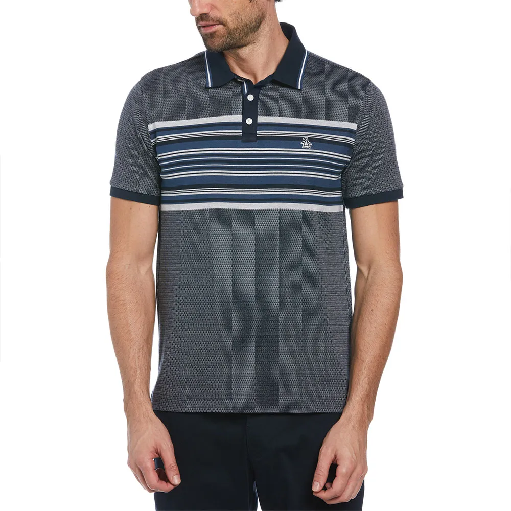 

Поло Original Penguin Jacquard Eng Stripe, серый/синий