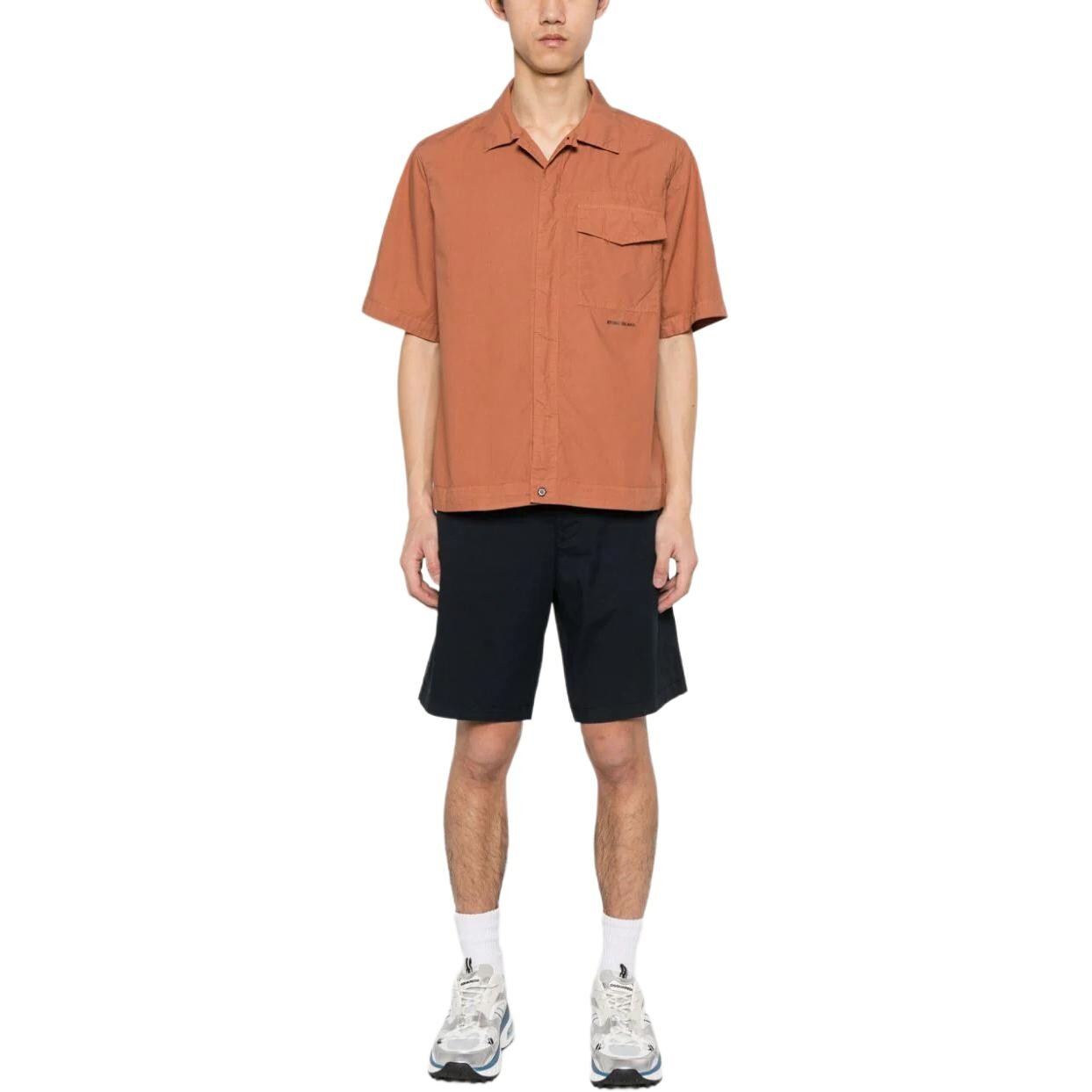 Рубашка мужская оранжевая Stone Island, оранжевый — фото 2