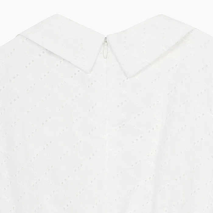 Детское платье Lovely Collar цвета айвори от Benetton Kids — фото 4