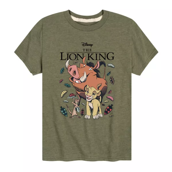 

Футболка для мальчиков 8-20 лет "Король лев" с принтом жуков Disney, цвет heather military green