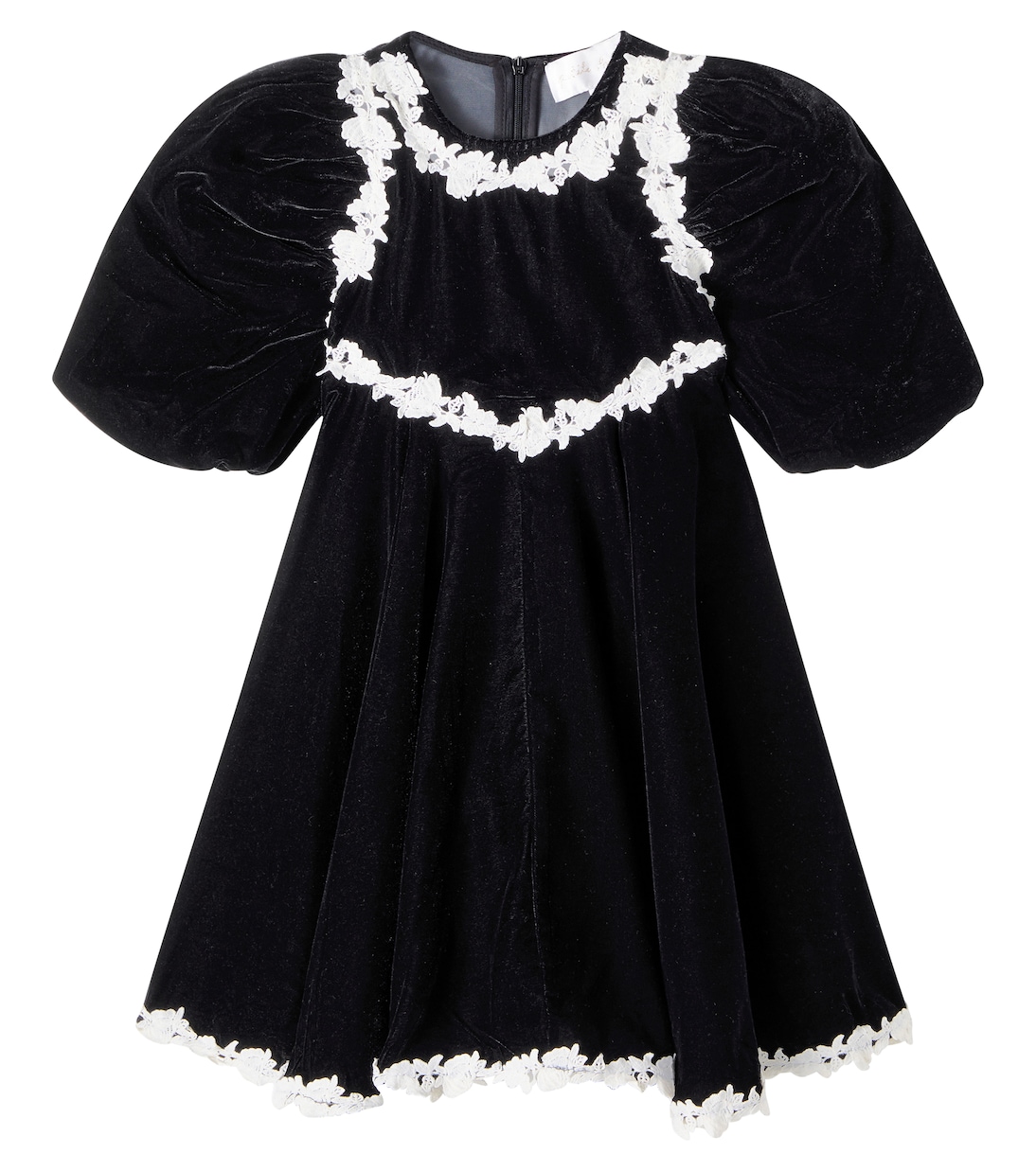Бархатное платье с кружевной отделкой Petite Amalie  , Black/Cream
