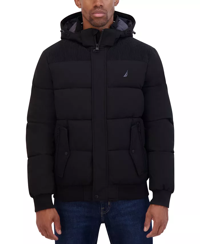 

Мужская бомбер из смесовых материалов Nautica, черный