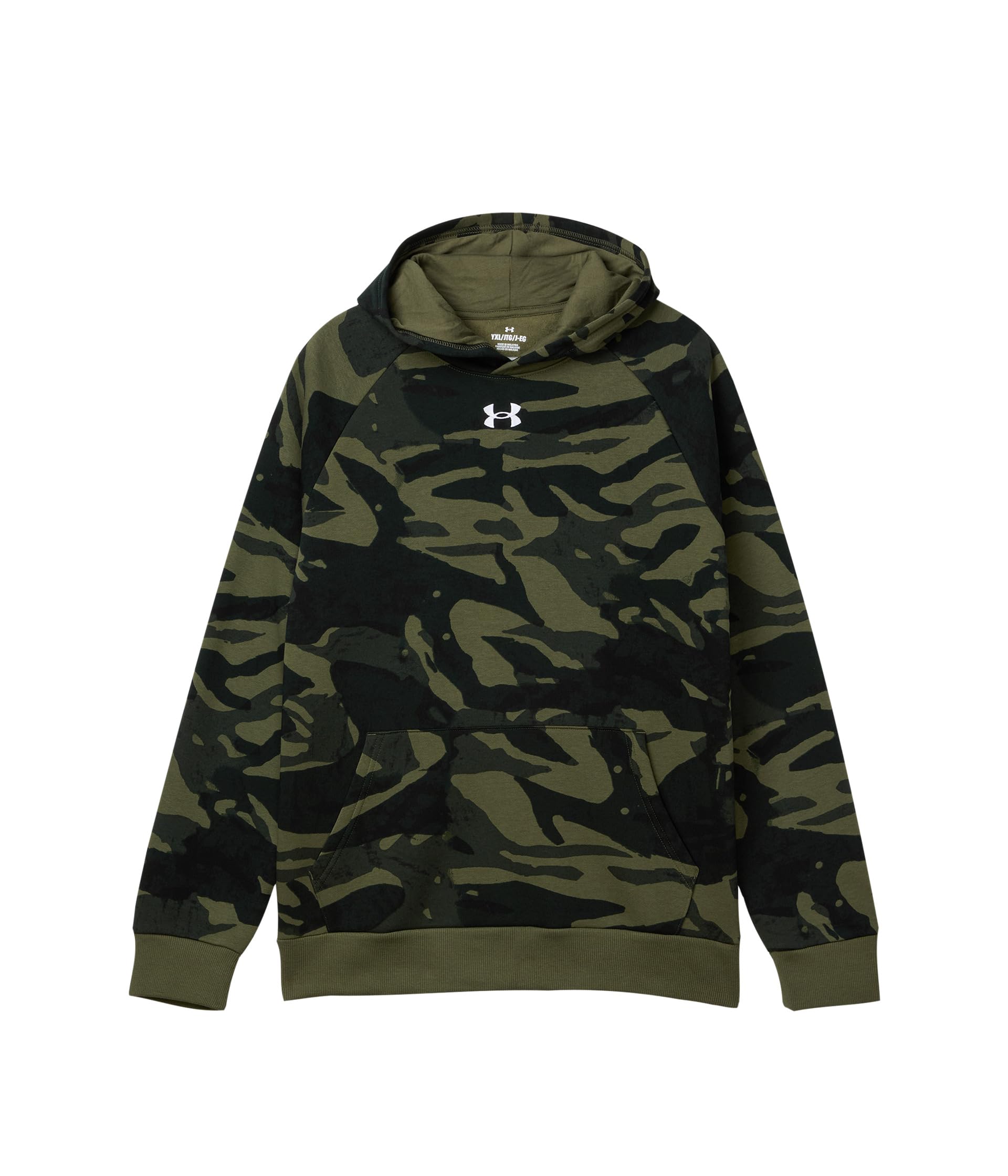 

Худи Under Armour Kids Rival Fleece Printed Hoodie, цвет Marine OD Green/White