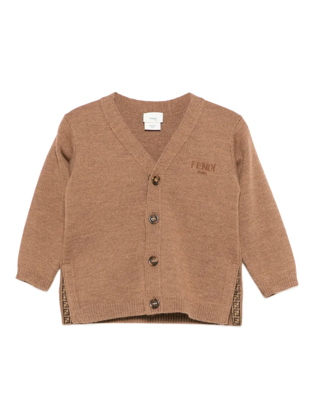 

Кардиган с логотипом Fendi Kids, коричневый