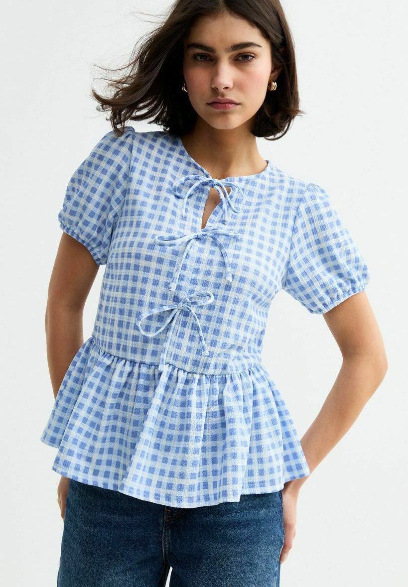 

Блуза GINGHAM FRONT PEPLUM New Look, синий