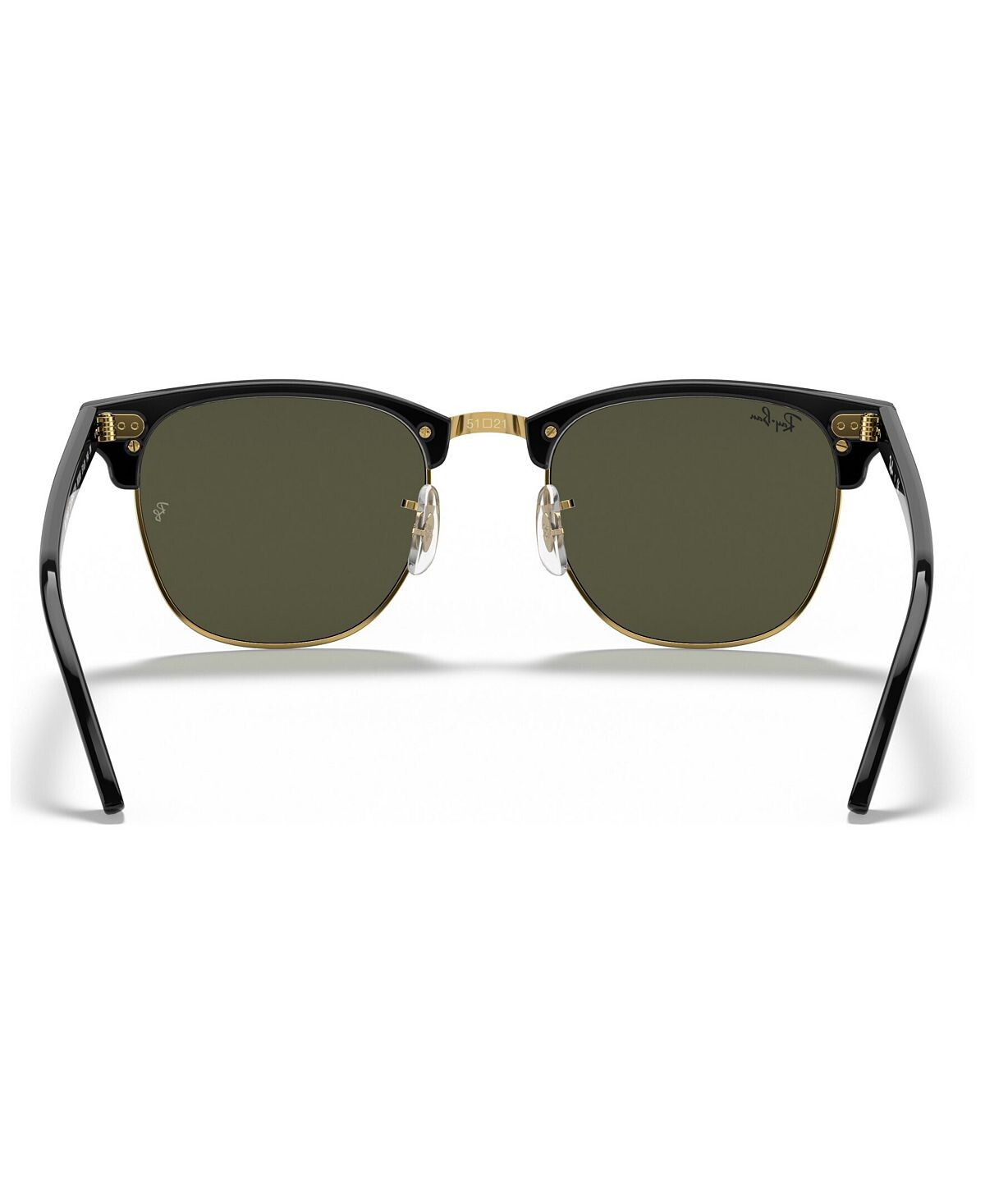Солнцезащитные очки унисекс с низкой перемычкой, RB3016F CLUBMASTER CLASSIC 55 Ray-Ban, черный — фото 4