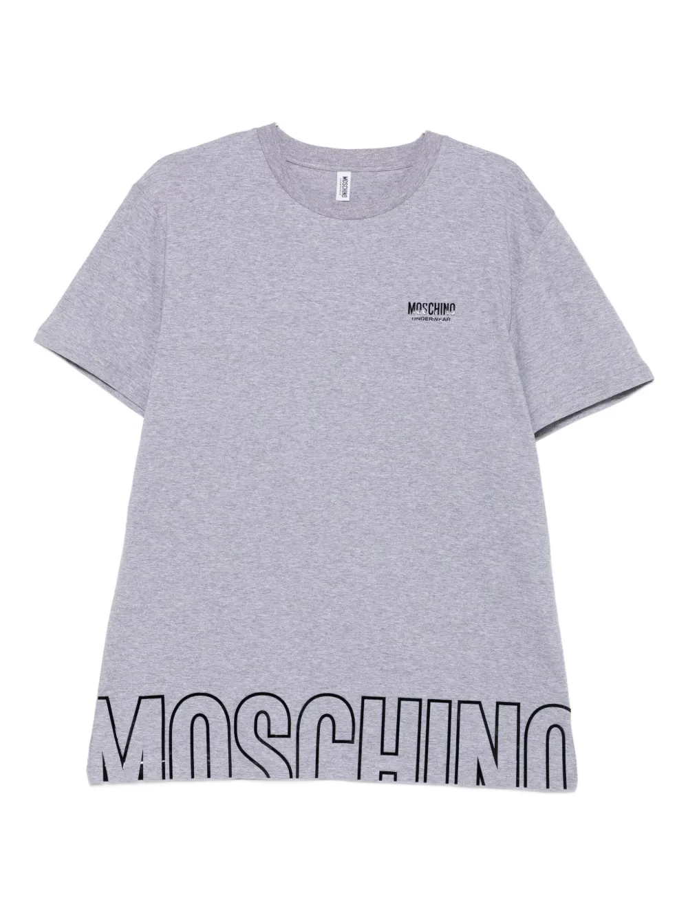 

Хлопковая футболка с логотипом Moschino, серый
