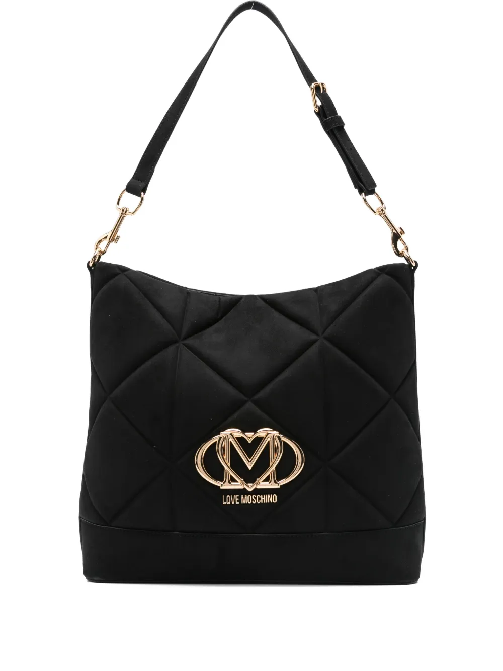 

Стеганая сумка-тоут с логотипом Love Moschino, черный
