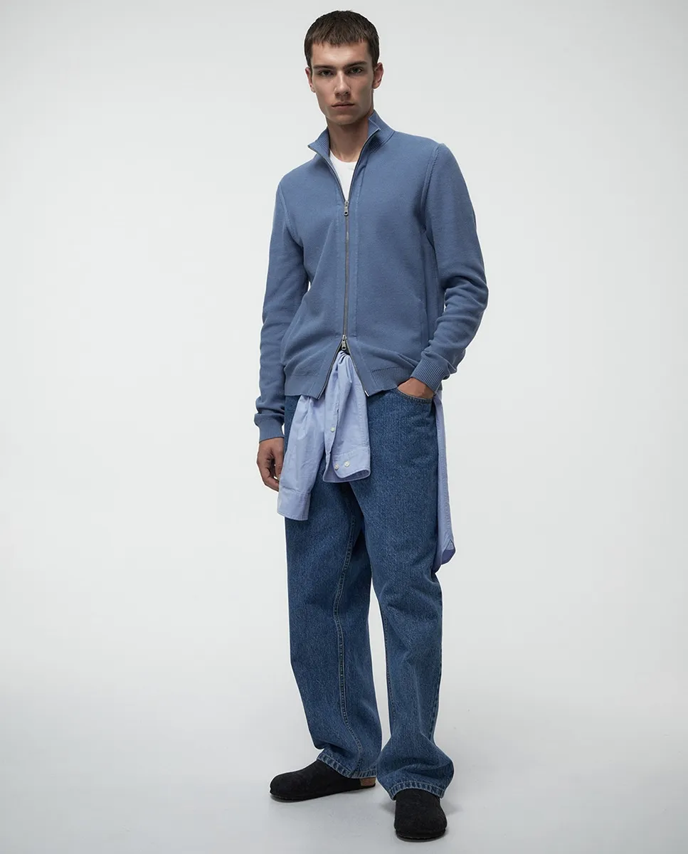 

Куртка с застежкой на молнию и структурой Sfera, светло-голубой