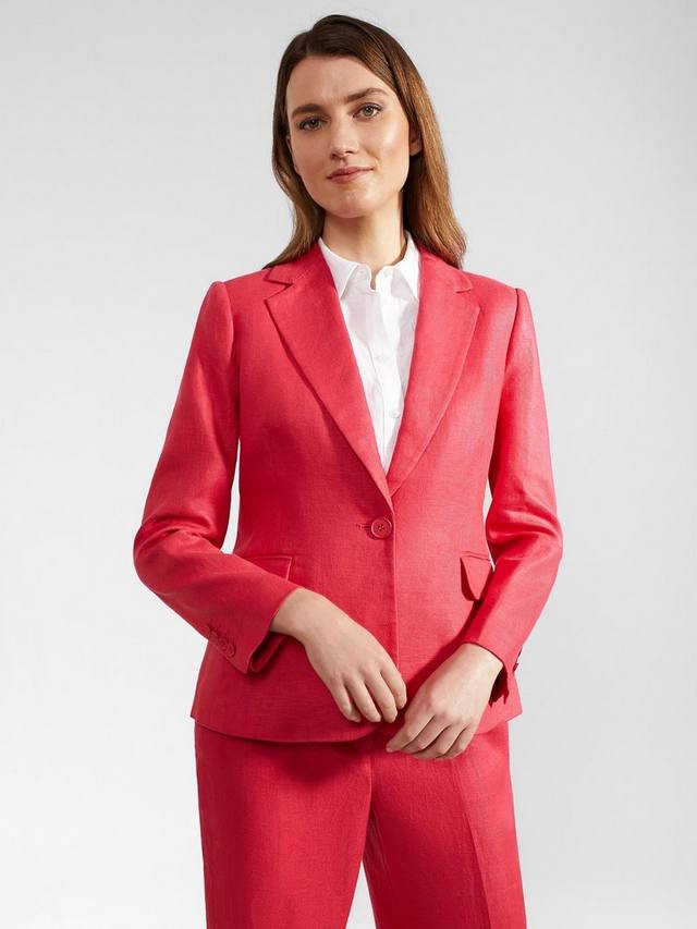 

Однобортный льняной пиджак petite mirabel Hobbs, цвет Raspberry Pink