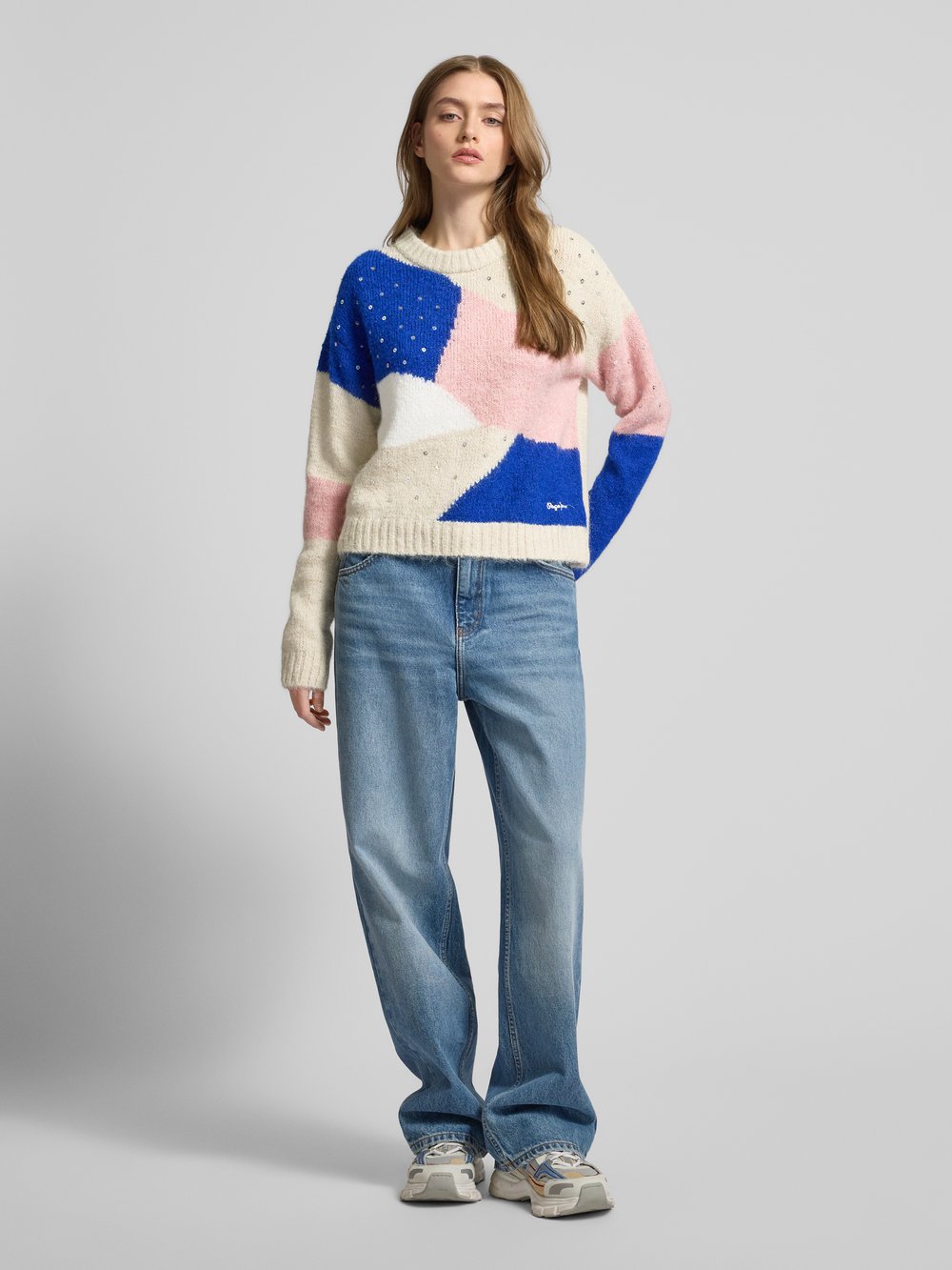

Вязаный свитер с манжетами в рубчик, модель «НОРА» Pepe Jeans