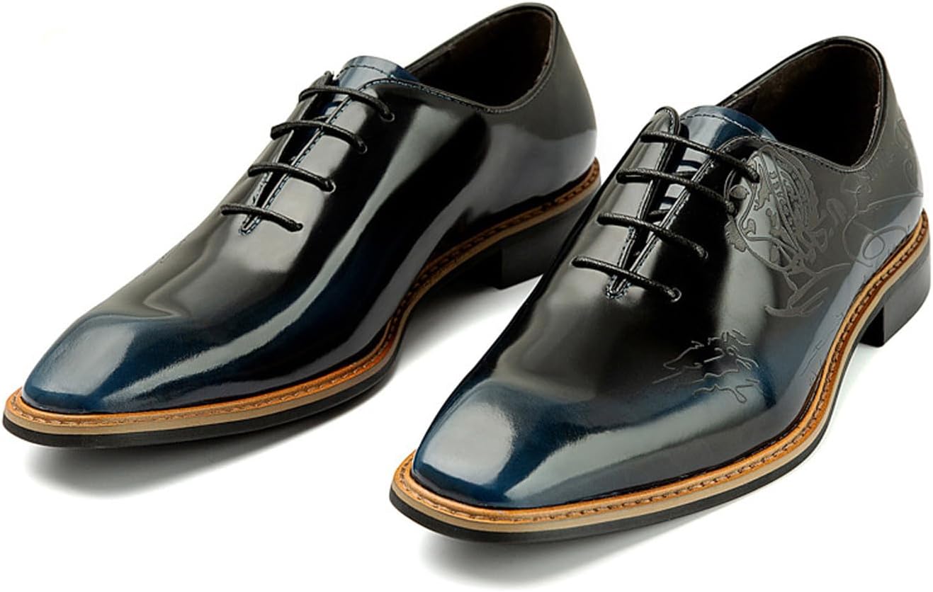 

Мужские оксфорды Santimon из натуральной кожи, Ручная работа, дерби с броугированием для делового стиля/свадьбы/смокинга, Формальные туфли с гравировкой, темно-синий