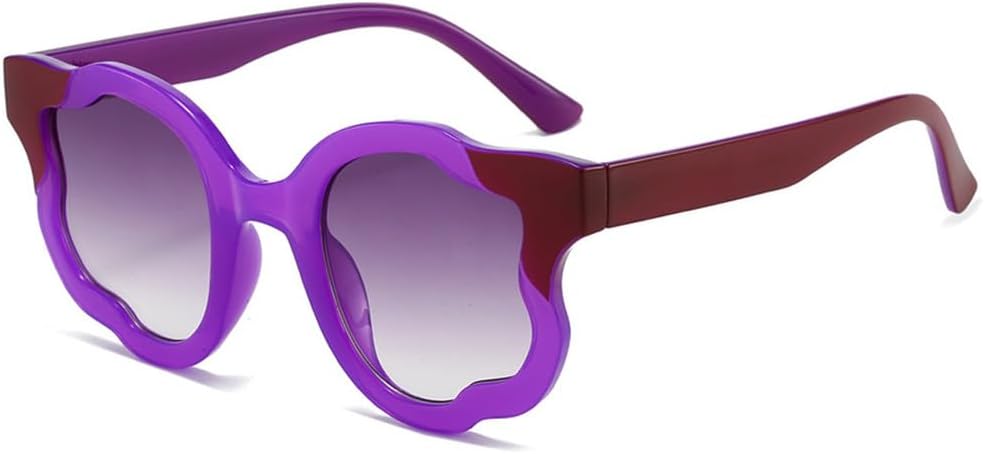 

Солнцезащитные очки в стиле ретро необычной формы для женщин, роскошные, модные, стильные, для активного отдыха и путешествий, с защитой от ультрафиолета UV400 TKKTLLT, Red Purple