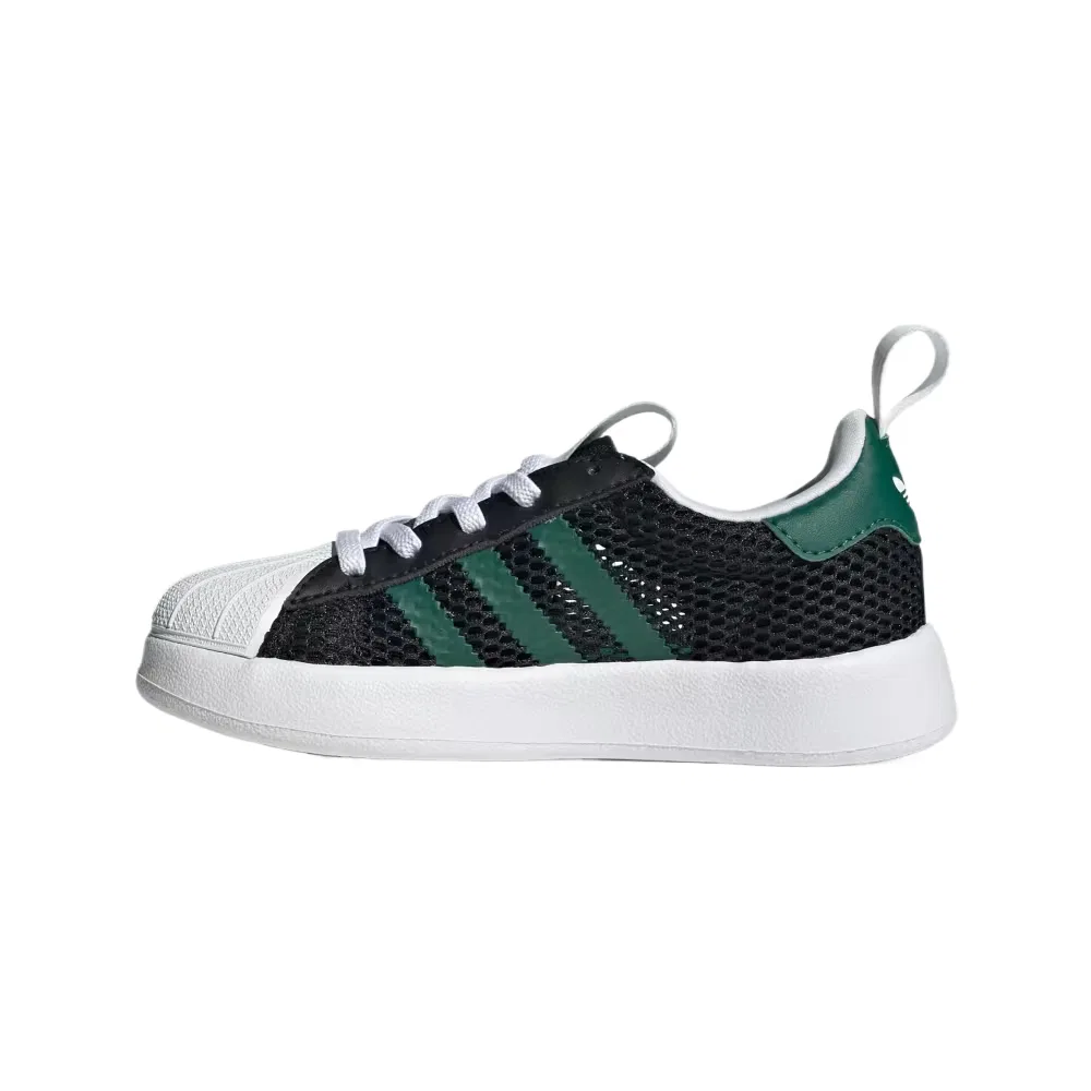 Кроссовки для скейтбординга SUPERSTAR 360 Fabric для детей 3-7 лет Adidas Originals, Core Black/Cloud White/University Green — фото 4