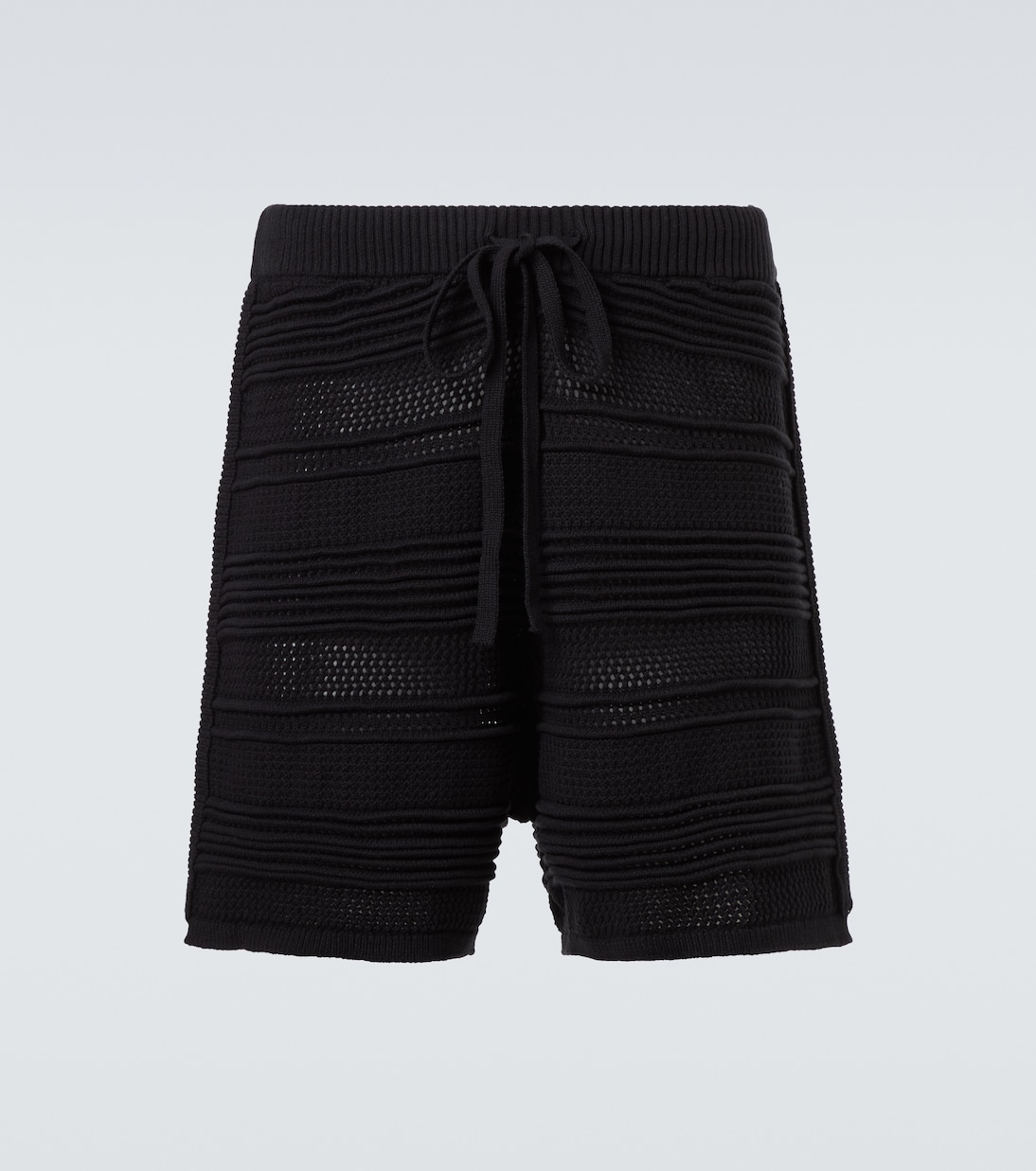 

Бермуды из хлопковой смеси, связанные крючком Commas, черный