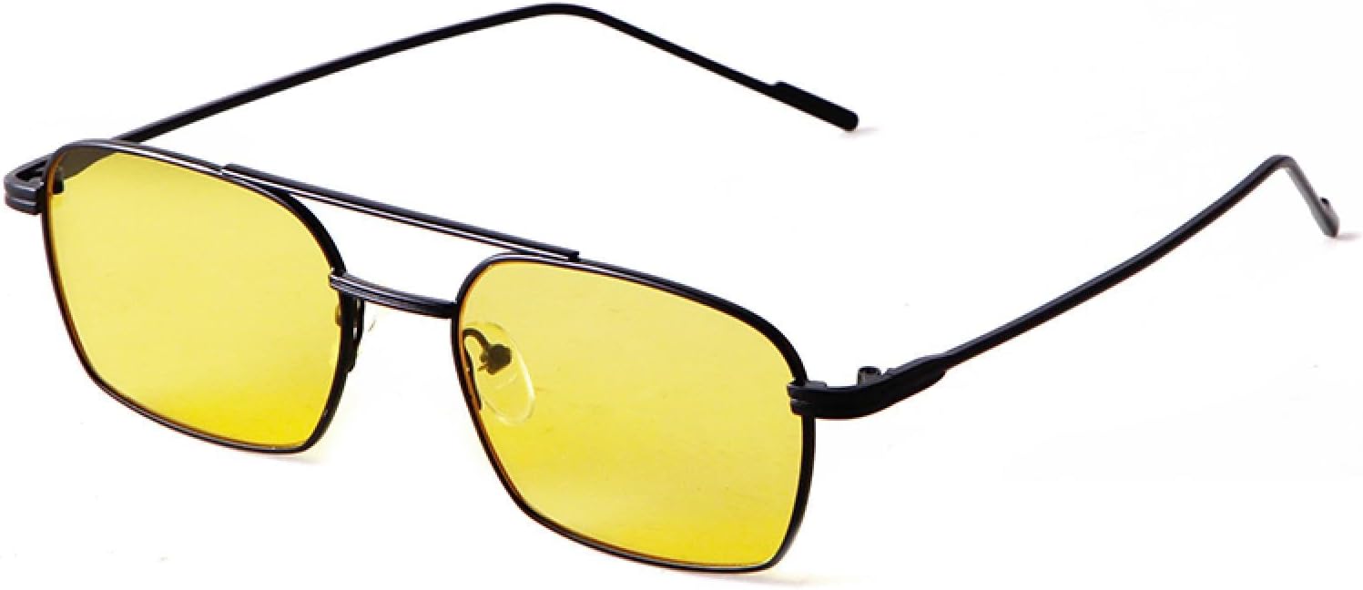 

Модные желтые прямоугольные солнцезащитные очки для женщин в стиле ретро с морскими линзами, металлические квадратные солнцезащитные очки для мужчин с двойной перемычкой, защита от УФ-излучения UV400 WNCKSQ, C5 Black Yellow