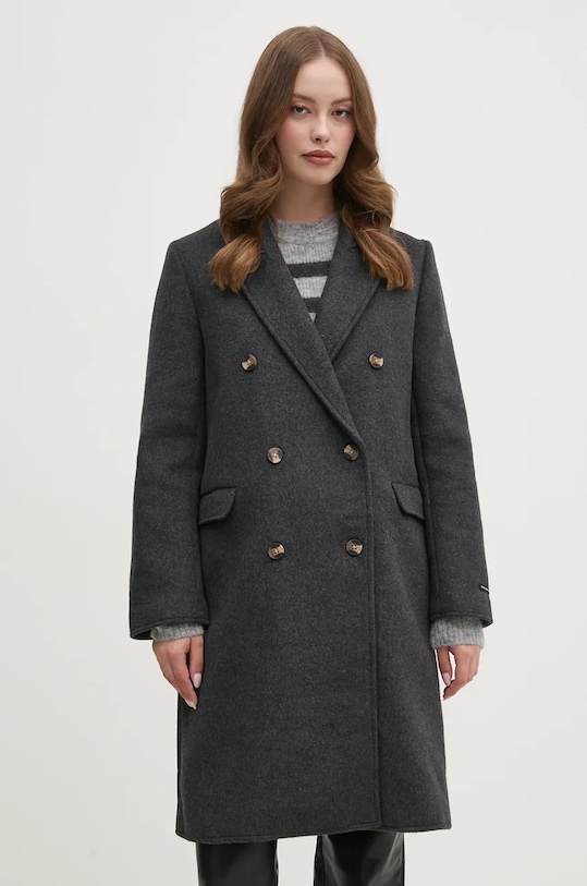 

Шерстяное пальто Beth Pepe Jeans, серый