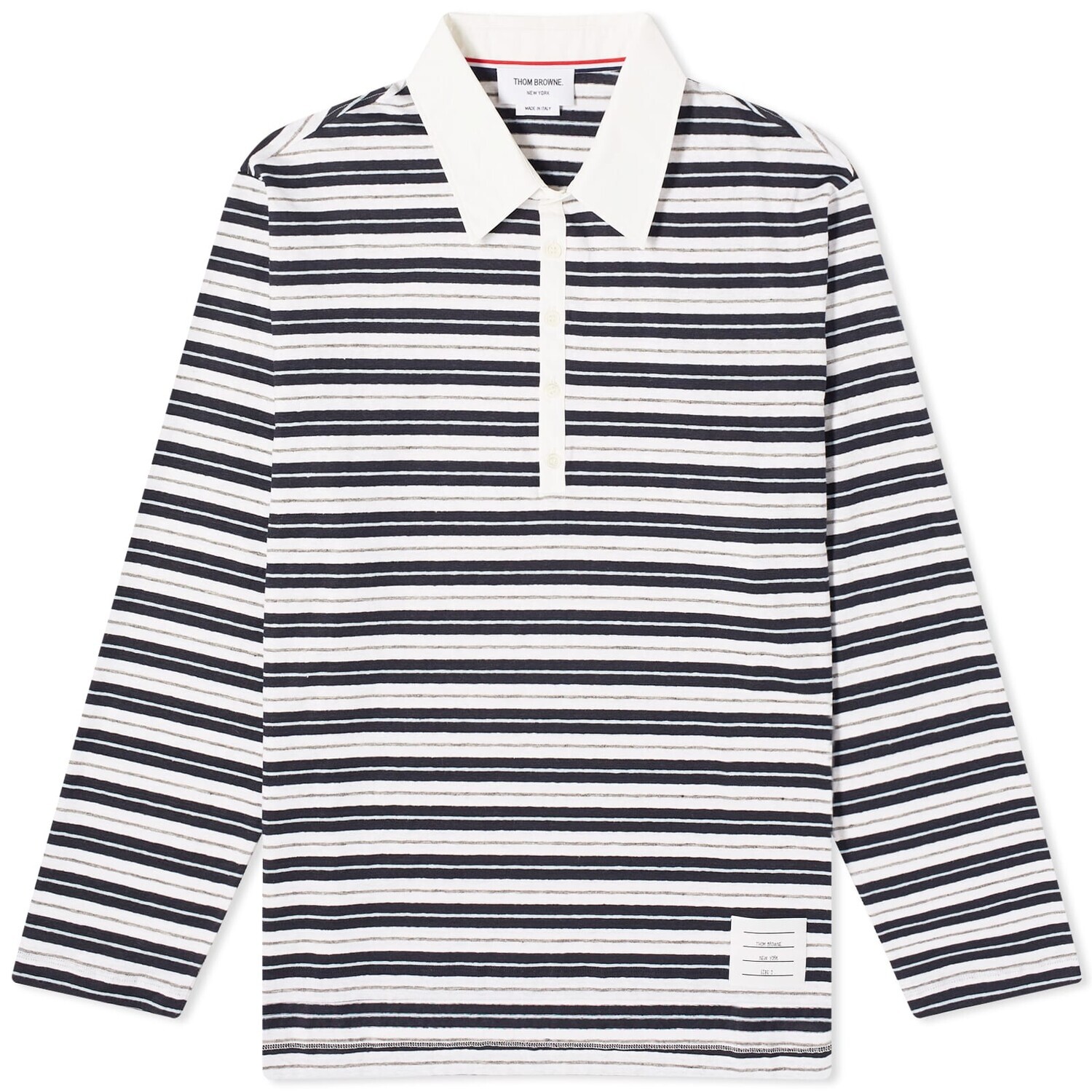 

Поло Thom Browne Striped Rugby Fit, темно-синий