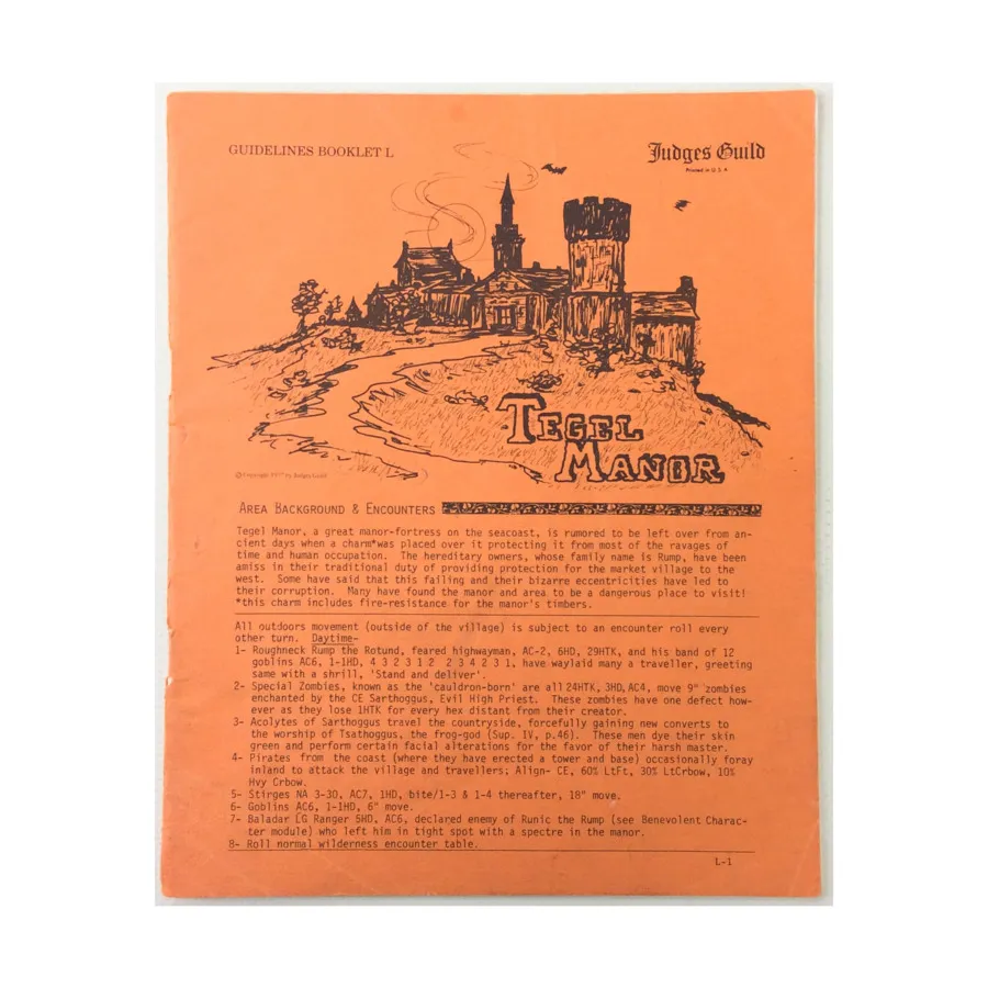 

Журнал Installment L - Tegel Manor (True 1st Printing) - Booklet Only!, Guild Member Installments